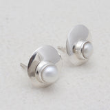 Natural South Sea Pearl Silver Stud Earrings