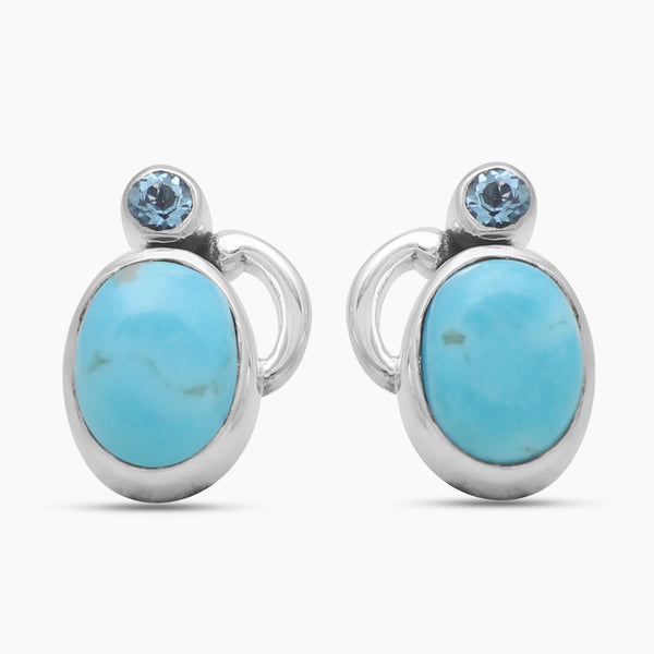 Larimar Silver Earrings