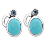 Larimar Silver Earrings