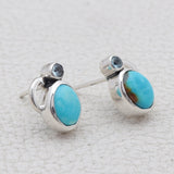 Larimar Silver Earrings