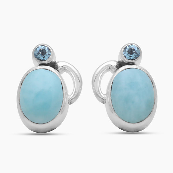 Larimar Silver Earrings