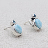 Larimar Silver Earrings