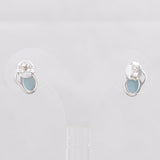 Larimar Silver Earrings