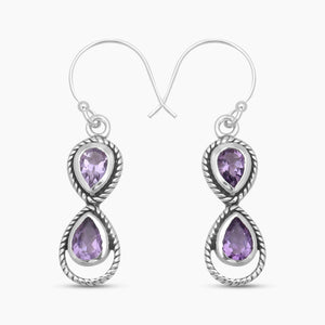 925 Sterling Silver Amethyst Earrings
