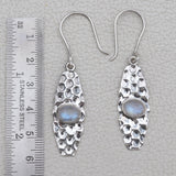 Natural Larimar Silver Earrings