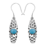 Natural Larimar Silver Earrings