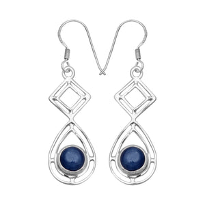 Natural Kyanite Silver Earrings