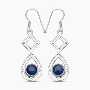 Natural Kyanite Silver Earrings