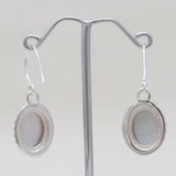 Carved Shell Design Silver Cameo Earrings