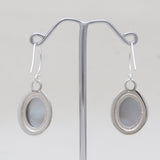 Carved Shell Design Silver Cameo Earrings