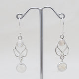 Rainbow Moonstone Silver Earrings