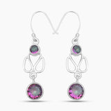 Rainbow Moonstone Silver Earrings