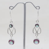 Rainbow Moonstone Silver Earrings