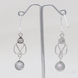 Rainbow Moonstone Silver Earrings