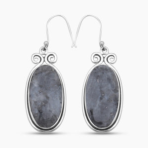 925 Sterling Silver Larvikite Earrings