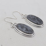 925 Sterling Silver Larvikite Earrings
