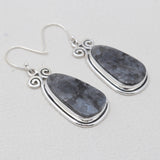 925 Sterling Silver Larvikite Earrings