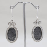 925 Sterling Silver Larvikite Earrings