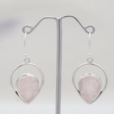 925 Sterling Silver Rose Quartz Earrings