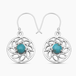 Mexican Turquoise Silver Earrings