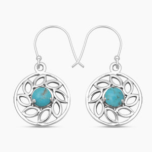 Mexican Turquoise Silver Earrings