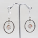 925 Sterling Silver Pearl Drop Hoop Earrings