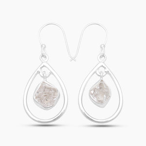 925 Silver Herkimer Quartz Earrings