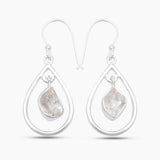 925 Silver Herkimer Quartz Earrings
