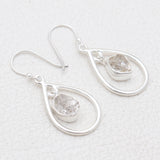 925 Silver Herkimer Quartz Earrings