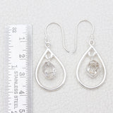 925 Silver Herkimer Quartz Earrings