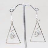 Herkimer Quartz Triangle Silver Earrings