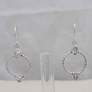 Herkimer Quartz Silver Earrings
