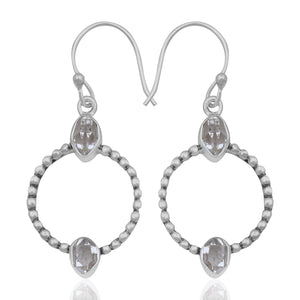 Herkimer Quartz Silver Earrings