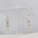 Rainbow Moonstone Silver Earrings