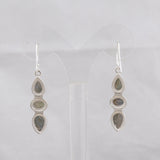 Rainbow Moonstone Silver Earrings