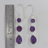 Rough Amethyst Silver Earrings