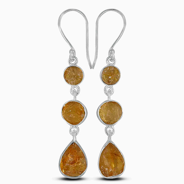 Rough Amethyst Silver Earrings