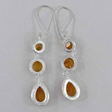 Rough Amethyst Silver Earrings