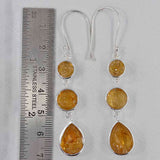 Rough Amethyst Silver Earrings