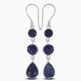 Rough Amethyst Silver Earrings