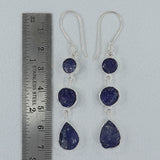 Rough Amethyst Silver Earrings