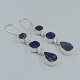 Rough Amethyst Silver Earrings