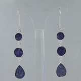 Rough Amethyst Silver Earrings