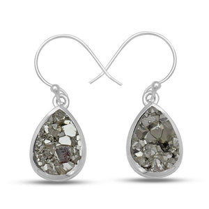 Raw Tanzanite Silver Earrings