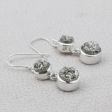 Natural Pyrite Silver Earrings
