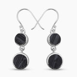 Natural Pyrite Silver Earrings