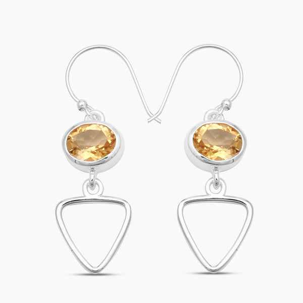 925 Sterling Silver Citrine Earrings