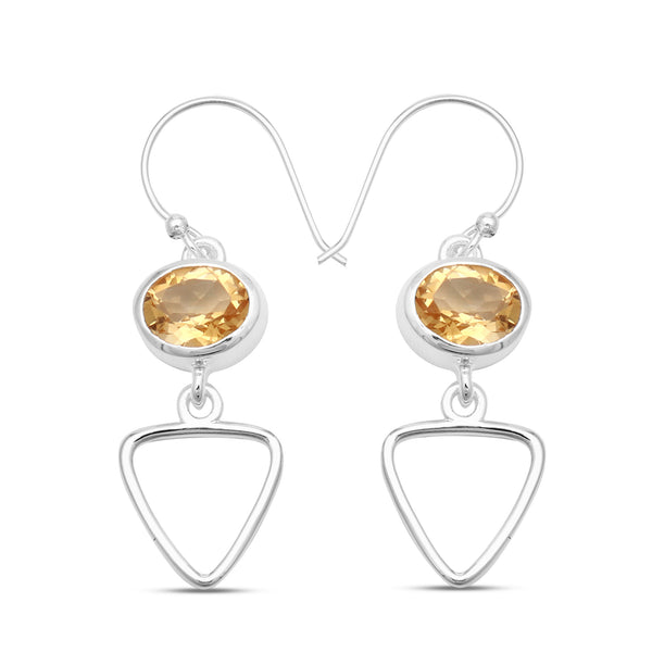 925 Sterling Silver Citrine Earrings