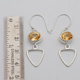 925 Starling Silver Citrine Earring