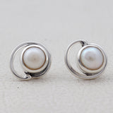 Natural Pearl Silver Earrings